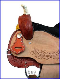 Barrel Racing Pro Western Saddle 15 16 17 Pleasure Horse Tooled Leather Tack Set