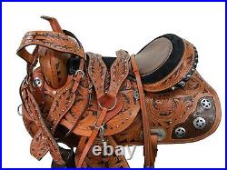 Barrel Racing Saddle 15 16 17 Custom Made Leather Used Western Horse Tack Set