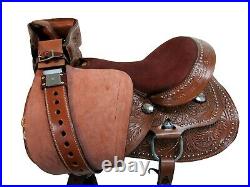 Barrel Racing Saddle Pro Western Horse Pleasure Tooled Leather Tack 15 16 17 18