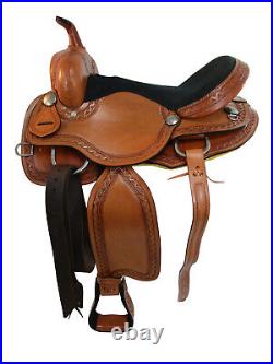 Barrel Racing Saddle Western Horse Pleasure Handmade Leather Tack 15 16 17 18