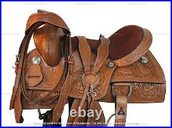 Barrel Racing Western Saddle Horse Pleasure Floral Tooled Leather 15 16 17 18