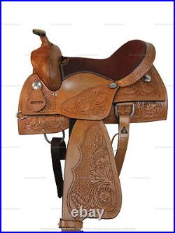 Barrel Racing Western Saddle Horse Pleasure Floral Tooled Leather 15 16 17 18