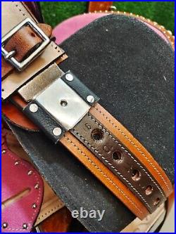 Barrel Racing Western Trail Horse Saddle Tack Premium Leather Tooled Size 10-18