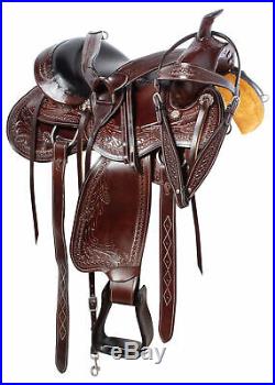 Barrel Saddle 15 16 17 18 in Classic Tooled Western Pleasure Trail Horse Tack