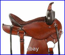 Barrel Trail Rodeo Pleasure Tack Basketweave Tooled Western Leather Horse Saddle