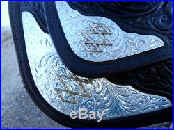 Beautiful Circle Y Saddle 16 in. Bronze Silver Corner Plates Horse Show Saddle