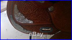 Beautiful Circle Y Show Saddle 16 Silver Plate