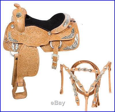 Beautiful Custom Royal 15 16 17 Western Leather Silver Show Horse Saddle Tack