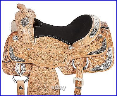 Beautiful Custom Royal 15 16 17 Western Leather Silver Show Horse Saddle Tack