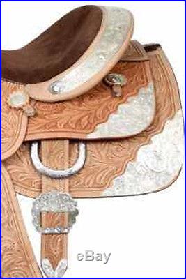 Beautiful New 16seat Silver Show Saddle-Western Pleasure-Light-Fully Tooled nr