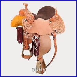 Best Leather Western Equestrian Trail Barrel Horse Saddle 10-18.5 All Size F/S