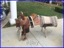 Billy Cook 15 inch seat barrel saddle comes with pad & 2 girth's
