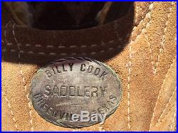 Billy Cook 16 roping saddle, rawhide cantle and stirrups, 27 inch skirt VG Cond