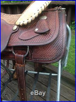 Billy Cook Brand Sulphur OK. Western Roper Roping Saddle 17 Seat