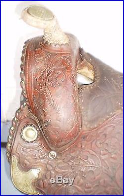 Billy Cook Vintage 15 Western Silver Inlaid Saddle