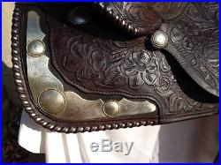 Billy Cook Vintage Western 15 1/2 Silver Laced ShowithPleasure Saddle