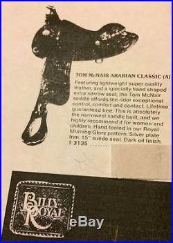 Billy Royal 15-15 1/2 Tom McNair Arabian Classic Western Saddle w Narrow Twist