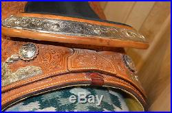 Billy Royal Silver Show Western Saddle 16 16.5 inch seat. Loaded