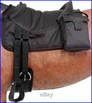 Black/ Brown Adult English Western Bareback Saddle Pad w/stirrups Horse TOUGH 1