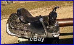 Black Circle Y Show Saddle with matching breast collar