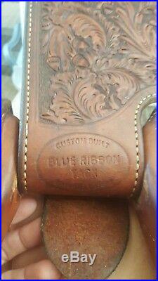Blue Ribbon 15.5 western show saddle with silver