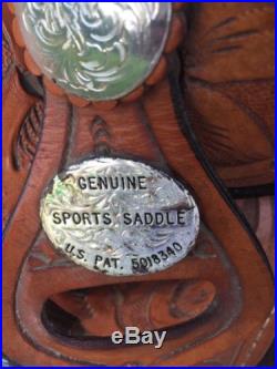 Bob Marshall Treeless Sport Saddle, Tooled tan, 17