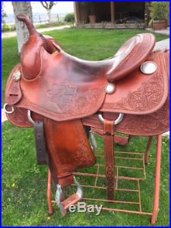 Bob's custom saddle Reined Cow Horse cutting trail Show Western