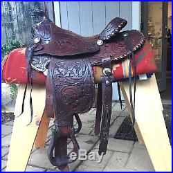 Bona Allen 15 Engraved Arabian Western Pleasure/Trail Saddle 1980 Vintage