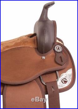Brown Cordura Western Pleasure Pistol Silver Horse Saddle Tack 14 15 16 17 18
