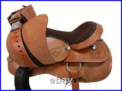 Brown Leather Hand Made Western Saddle Barrel Racing 15 16 17 18 Pleasure Tack