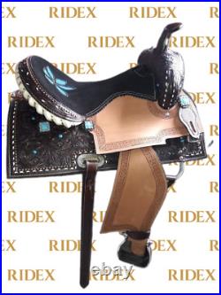Brown Leather Western Barrel Racing Style Saddle For Horse