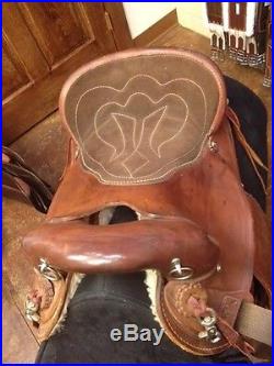Brown Leather Western Endurance Saddle 16 Semi QH Gently Used
