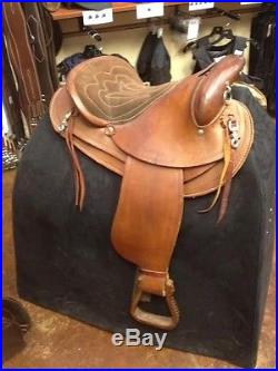 Brown Leather Western Endurance Saddle 16 Semi QH Gently Used