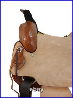 Brown Leather Western Horse Saddle 17 16 Roper Roping Ranch Pleasure Leather Set