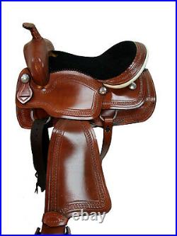 Brown Leather Western Saddle 15 16 17 18 Barrel Racing Horse Pleasure Tack Set