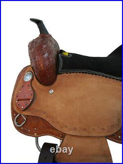 Brown Leather Western Saddle 15 16 17 18 Pleasure Trail Barrel Horse Tack Set