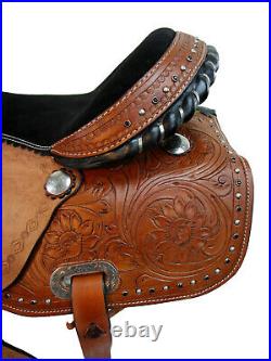 Brown Leather Western Saddle 15 16 17 18 Pleasure Trail Barrel Horse Tack Set
