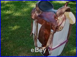 Circle Y Park & Trail Saddle 17 Seat Tooled Leather