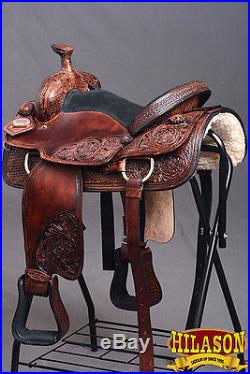 Cos100m Hilason Western Ranch Cowboy Horse Roping Saddle 15