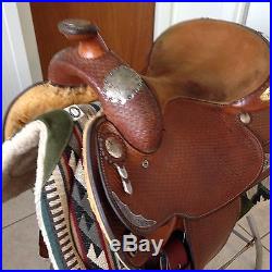 CRATES CUSTOM SILVER WESTERN SHOWith PLEASURE saddle 16