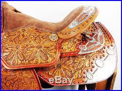CUSTOM 16 GOLD MONTANA SHOW SILVER WESTERN LEATHER PARADE TRAIL HORSE SADDLE