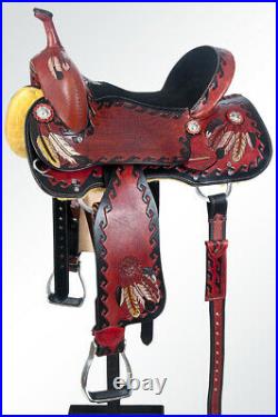 C-7-15 15 In Western Horse Saddle Trail Barrel Racing American Leather