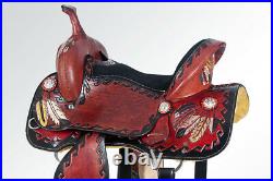 C-7-15 15 In Western Horse Saddle Trail Barrel Racing American Leather