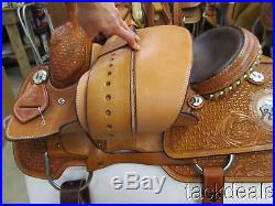 Cactus Roping Saddle 15 1/2 NEW Never Used Roughout Custom