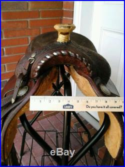 Circle Y 15 Youth Show Saddle Dark Tooled with Silver