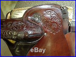 Circle Y Brown Tooled Leather Park & Trail Western Saddle 17