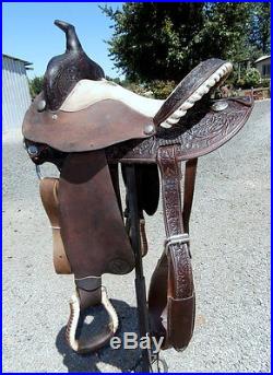 Circle Y Connie Combs 14 in. Barrel Racing Saddle Silver Laced Cantle & Conchos