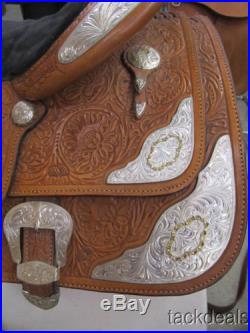 Circle Y Fancy Show Saddle Lightly Used 16 Gold & Silver