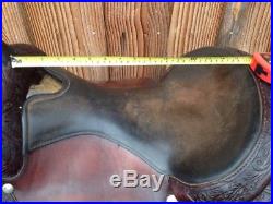 Circle Y Saddle Western 16 Show Silver Tooled Leather Dark oil Horse Tack