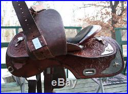 Circle Y Show Custom Tooled 15.5 FQHB Saddle